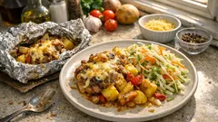 Šťavnaté maso s bramborami v alobalu: jednoduchý oběd z trouby bez zbytečného nádobí