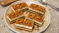 Nepečené řezy z Lotusek: krém s mascarpone, který krásně ztuhne přes noc