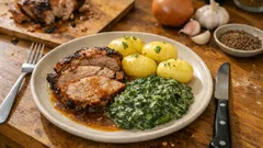 Pečené vepřové se špenátem a bramborem: poctivý český oběd, který nezklame