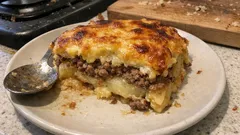 Císařské brambory z pekáče: vrstvy brambor, mletého masa a sýra, co vždy drží tvar