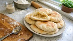 Domácí pita chléb s kapsou: spolehlivý recept, který se v troubě krásně nafoukne