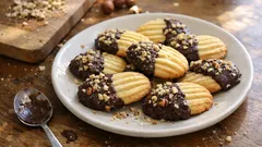 Křehké máslové sušenky napůl v čokoládě: vánoční cukroví, které se vždy povede