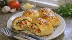 Kynuté houstičky plněné kuřetem a sýrem: nadýchané jako z pekárny