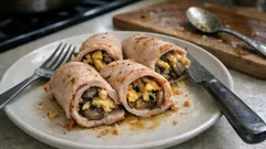 Krůtí rolky s vejci a žampiony: šťavnatý oběd, který působí slavnostně