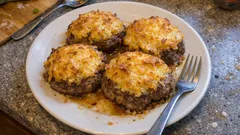 Mleté maso v bramborovo-sýrovém kabátku: zapečená večeře bez přílohy