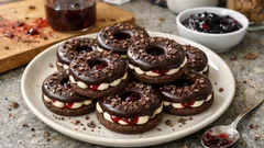 Vánoční Schwarzwaldská kolečka s višňovým džemem – vypadají jako z cukrárny