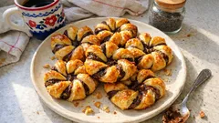 Čokoládové květinky z listového těsta: křupavé, rychlé a slavnostní