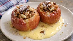 Pečená jablka s marcipánem a ořechy: voňavý dezert i na sváteční stůl