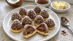 Kokosové včelí úly bez pečení: drží tvar a uvnitř mají jemný kakaový krém