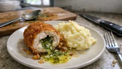 Kyjevský kotlet s bylinkovým máslem: křupavý, šťavnatý a skvělý s kaší