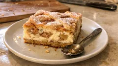 Linecký koláč s tvarohem a jablky: křehké těsto, šťavnatá náplň a skořice