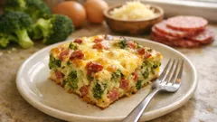 Brokolicový nákyp se salámem a sýrem: jednoduchý „pekáč“ na večeři i do krabičky