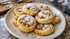 Jablečné šneky z listového těsta: rychlý dezert ke kávě, který se vždy povede