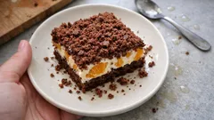 Strouhaný koláč s tvarohem a mandarinkami: vláčný na plech a vždy se povede