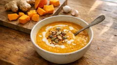 Dýňová polévka z pečené hokaido: s kokosovým mlékem je krásně sametová