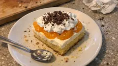 Florida řezy s mandarinkami: jemný pudinkový krém a šlehačka, nejlepší po odležení