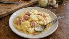 Krémové brambory se šunkou a sýrem: rychlá večeře, která spolehlivě zasytí